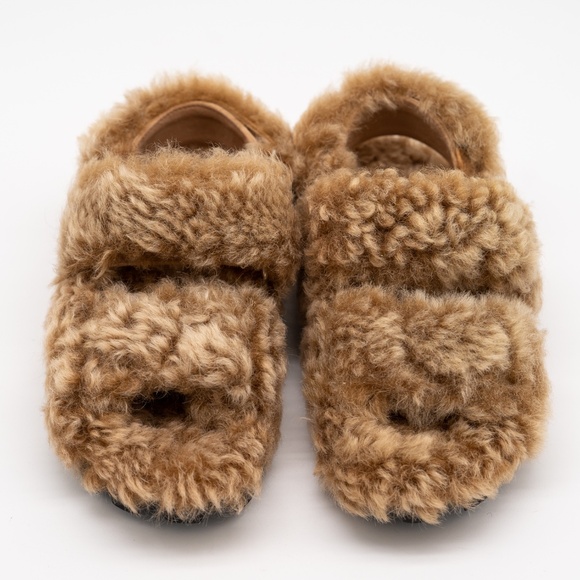 size 36eu 6 US Miu Miu Camel Brown Shearling Sandals - Picture 3 of 13